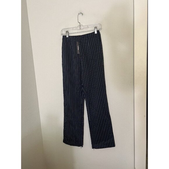 NWT Lulus Navy Pinstripe Trousers Size XS - Picture 1 of 14